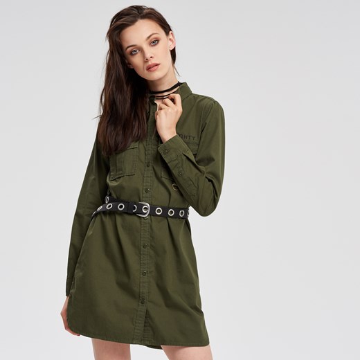 Cropp - Szmizjerka - Zielony Cropp szary XS 
