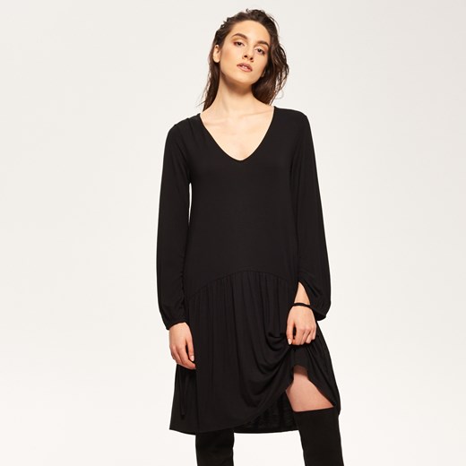 Reserved - Gładka sukienka mini - Czarny czarny Reserved M 