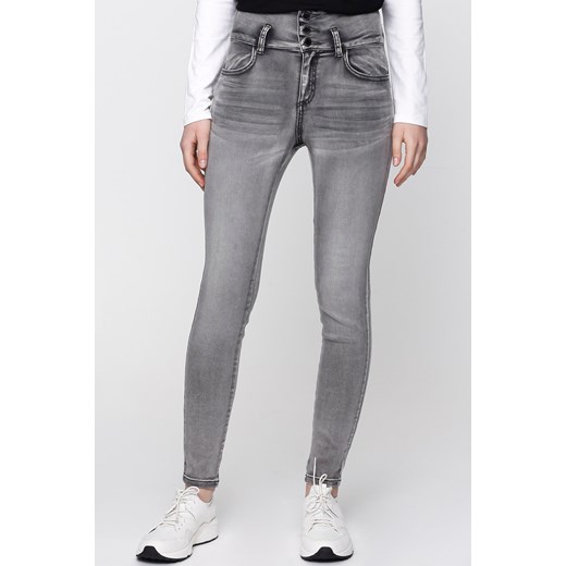 Grey High-Waist Skinny Jeans 