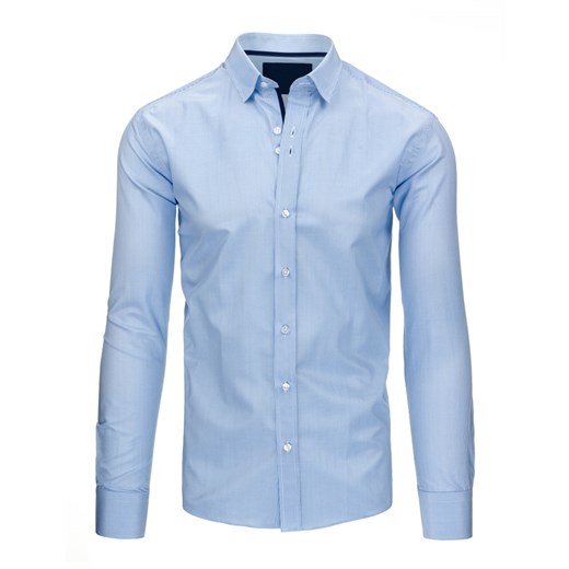 Błękitna koszula męska w paski (dx1237)