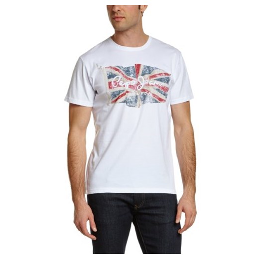 Pepe Jeans dla mężczyzn T-Shirt logo Flag -  xl biały (biały)