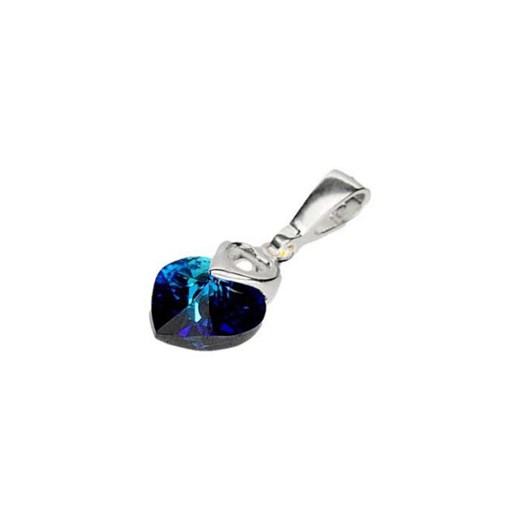 Srebrny wisiorek z kryształem Swarovski SERCE W 948 Bermuda Blue  Polcarat Design  
