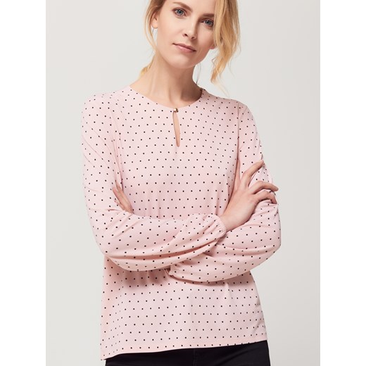 Mohito - Romantyczna bluzka z printem - Różowy
