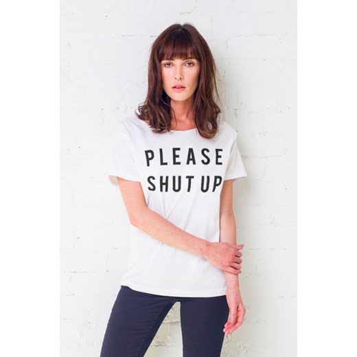 Koszulka damska t-shirt z napisem Please Shut Up typu oversize SHUT UP GAU GREAT AS YOU
