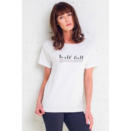 Koszulka damska t-shirt z napisem Half Full typu oversize HALF FULL GAU GREAT AS YOU