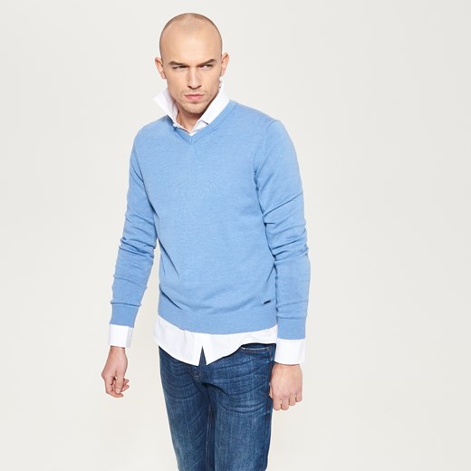 Reserved - Klasyczny sweter - Niebieski  Reserved M 