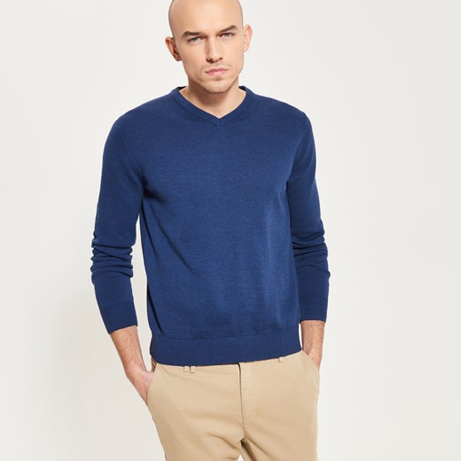 Reserved - Klasyczny sweter - Granatowy  Reserved L 