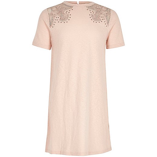 Girls blush pink western T-shirt dress 