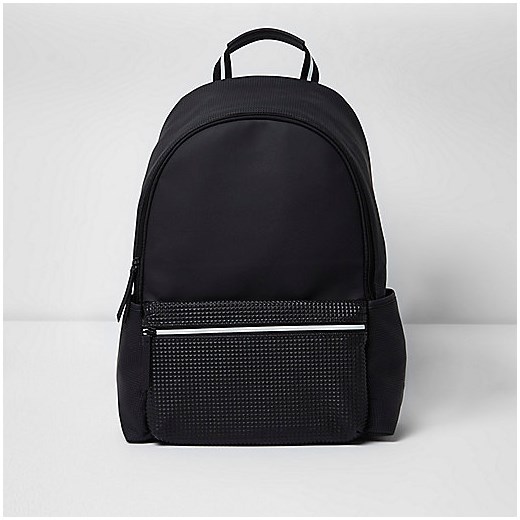 Black textured pocket backpack 