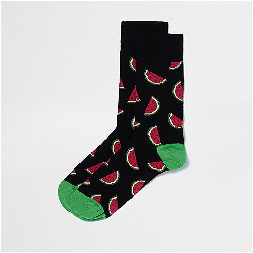 Black watermelon print ankle socks 