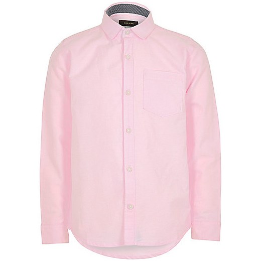Boys pink long sleeve Oxford shirt   River Island  