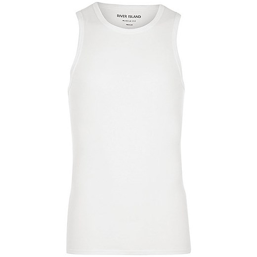 White muscle fit vest   River Island  