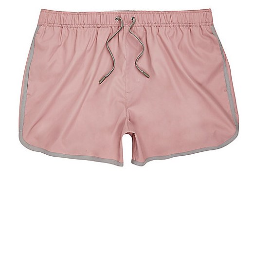 Dusty pink runner style swim shorts  bezowy River Island  