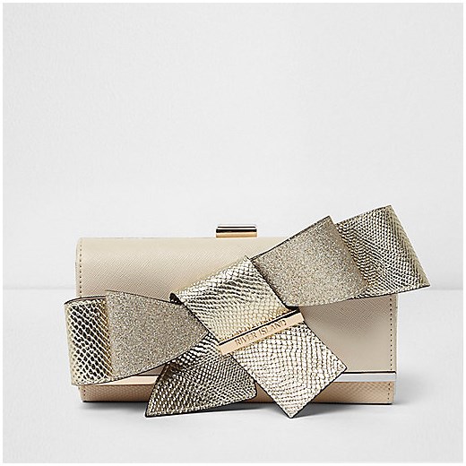 Gold clip top bow purse 