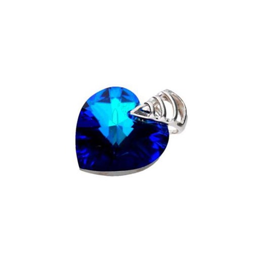 Srebrny wisiorek z kryształem Swarovski SERCE W 948 Bermuda Blue