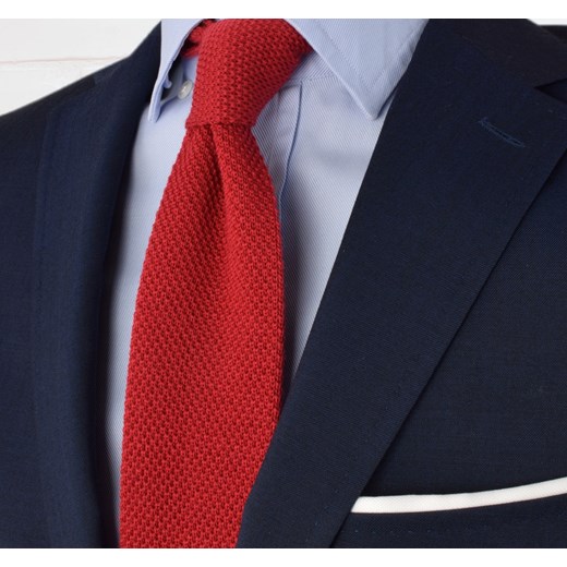 Krawat knit jednolity czerwony czerwony Republic Of Ties  