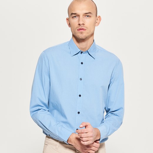 Reserved - Wzorzysta koszula - Niebieski Reserved niebieski XL 