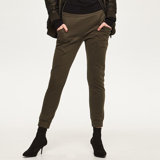 Reserved - Spodnie z kieszeniami - Zielony szary Reserved L 