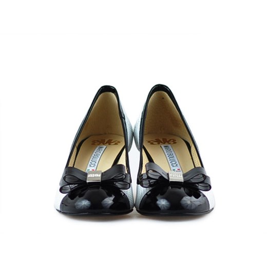 Pantofle Mario Bolucci 1201-YL01 Biało-czarne