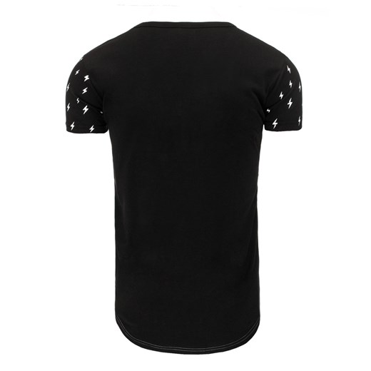 T-shirt męski z nadrukiem czarny (rx1762)   XXL DSTREET