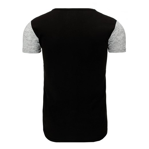 T-shirt męski z nadrukiem czarny (rx1758)   L DSTREET
