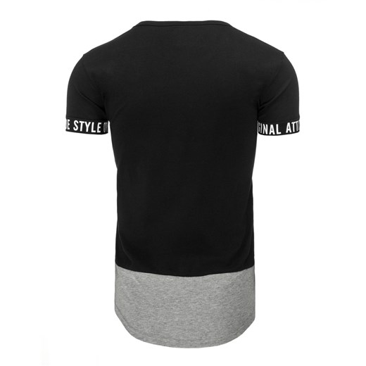 T-shirt męski z nadrukiem czarny (rx1790)   M DSTREET