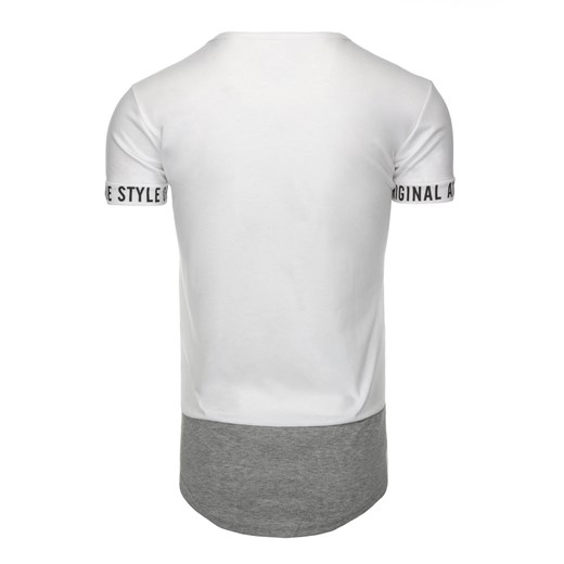 T-shirt męski z nadrukiem biały (rx1791)   XXL DSTREET