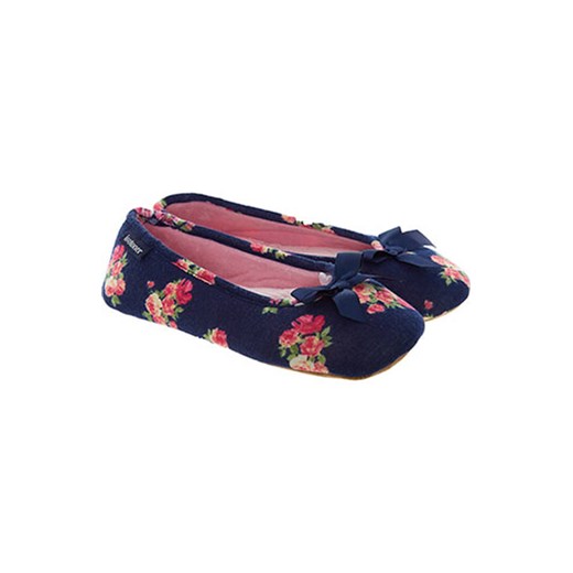 Navy Floral Pillow Step Slippers