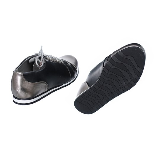CZARNO-SREBRNE PÓŁBUTY DAMSKIE czarny Sergio Leone 38 Family Shoes