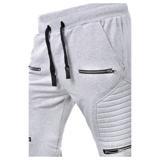 Spodnie męskie joggery dresowe atc1670 - szare
