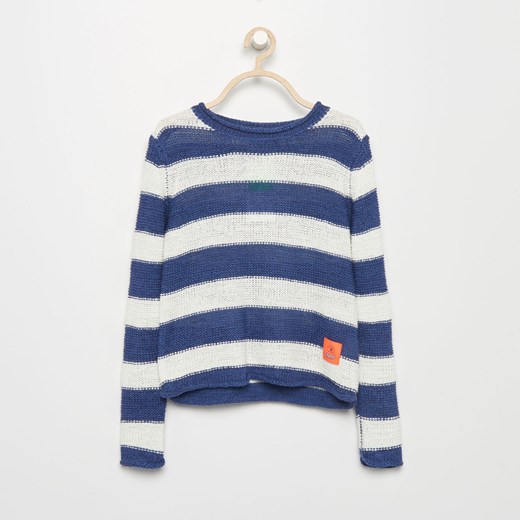 Reserved - Sweter w paski - Niebieski Reserved niebieski 140 