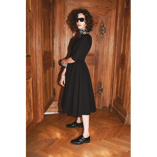 Sukienka z tiulem Tiulewna z rękawami black Risk Made In Warsaw brazowy M showroom.pl