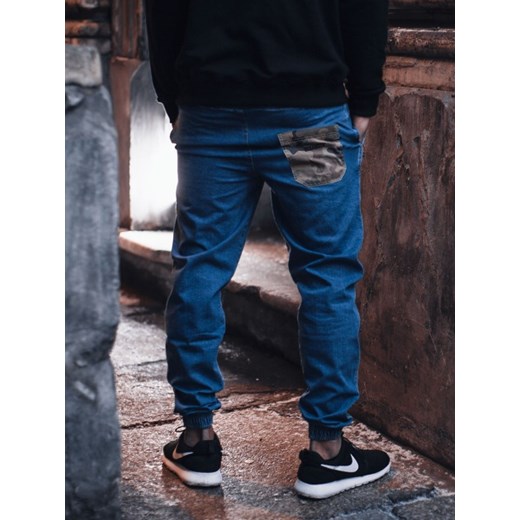Jogger Jeans Pocket Mid Blue Camo Urbancity granatowy L UrbanCity.pl