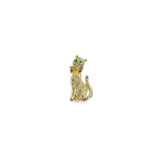 Broszka złota, kot Kiara  uniwersalny Kiara, Sztuczna Biżuteria Jablonex