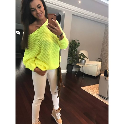 Sweter VOGA kieszenie NEONOWY ŻÓŁTY Mistigri