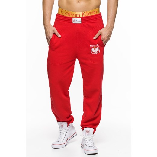 Spodnie dresowe męskie kibica - Polska - czerwone