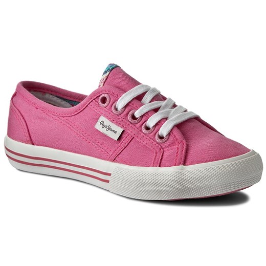 Tenisówki PEPE JEANS - Baker Wash PGS30262 Bright Pink 338 Pepe Jeans rozowy 39 eobuwie.pl