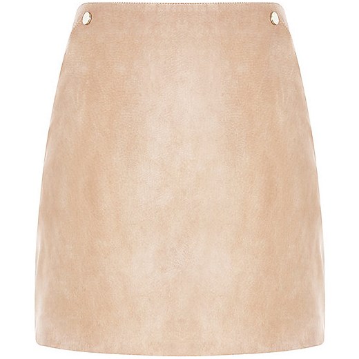 Nude suede skirt  River Island   