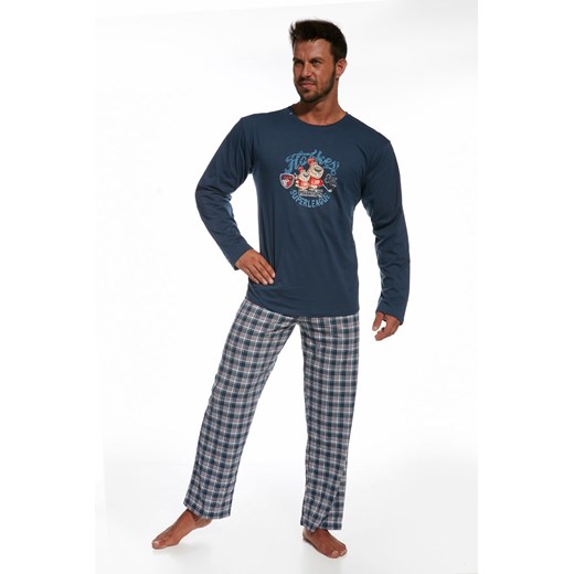 Męska piżama bawełniana Hockey jeans szary Cornette S Astratex