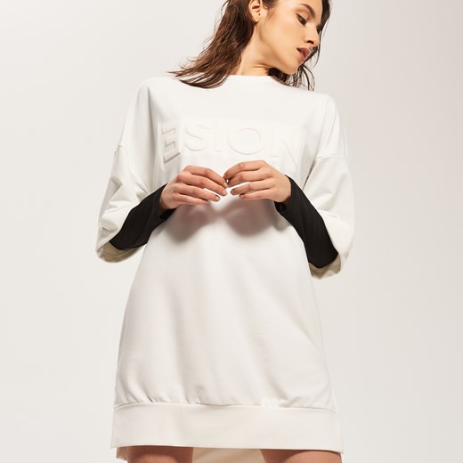 Reserved - Sukienka oversize - Biały bezowy Reserved M 
