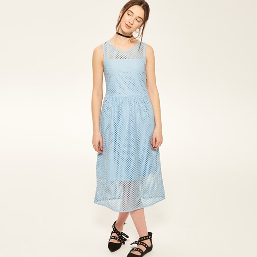 Reserved - Sukienka z ażurową siatką - Niebieski Reserved mietowy XS 
