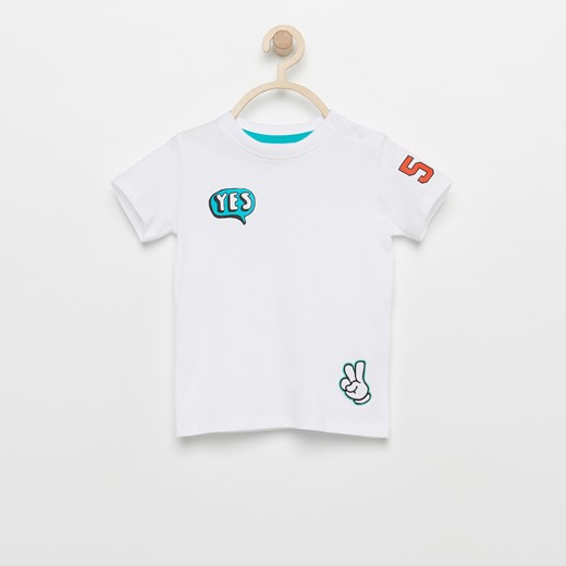 Reserved - T-shirt z nadrukiem - Biały Reserved szary 74 