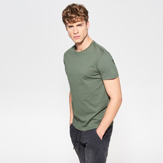 Reserved - T-shirt basic - Zielony szary Reserved M 