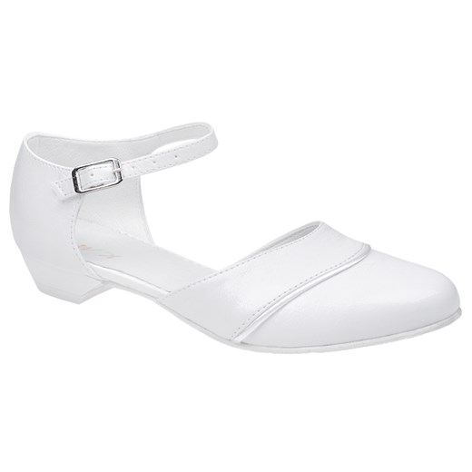 Pantofelki buty komunijne dla dziewczynki KMK 181 Białe