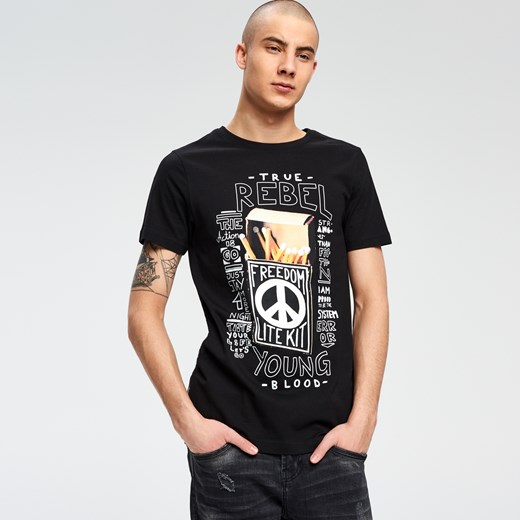 Cropp - T-shirt dla prawdziwych buntowników - Czarny Cropp  XXL 