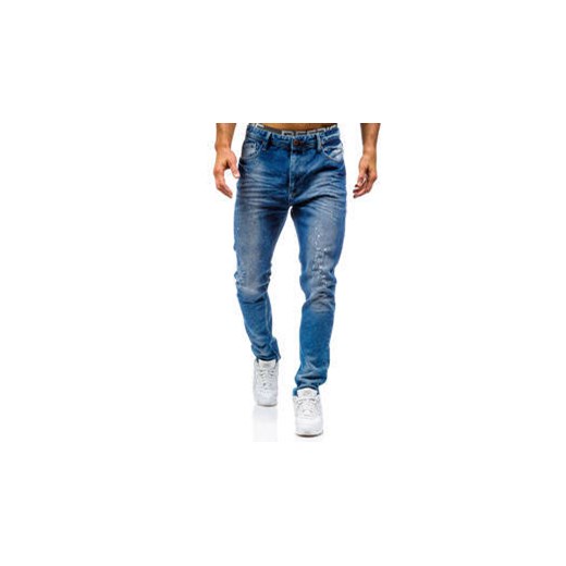 Niebieskie spodnie jeansowe męskie Denley 0165-1 Denley.pl  38 