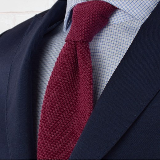 Krawat knit jednolity bordowy (2)  Republic Of Ties  