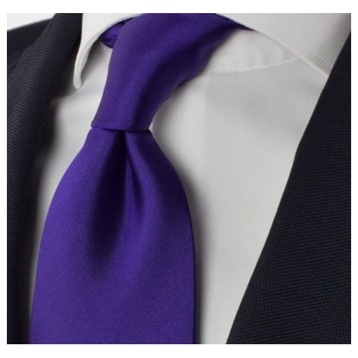 Krawat jedwabny  - jednolity fiolet