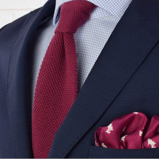 Krawat knit jednolity bordowy (2) Republic Of Ties czarny  