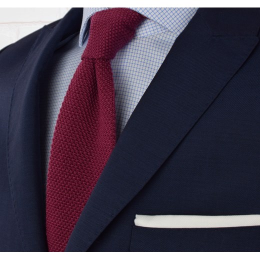 Krawat knit jednolity bordowy (2) czerwony Republic Of Ties  